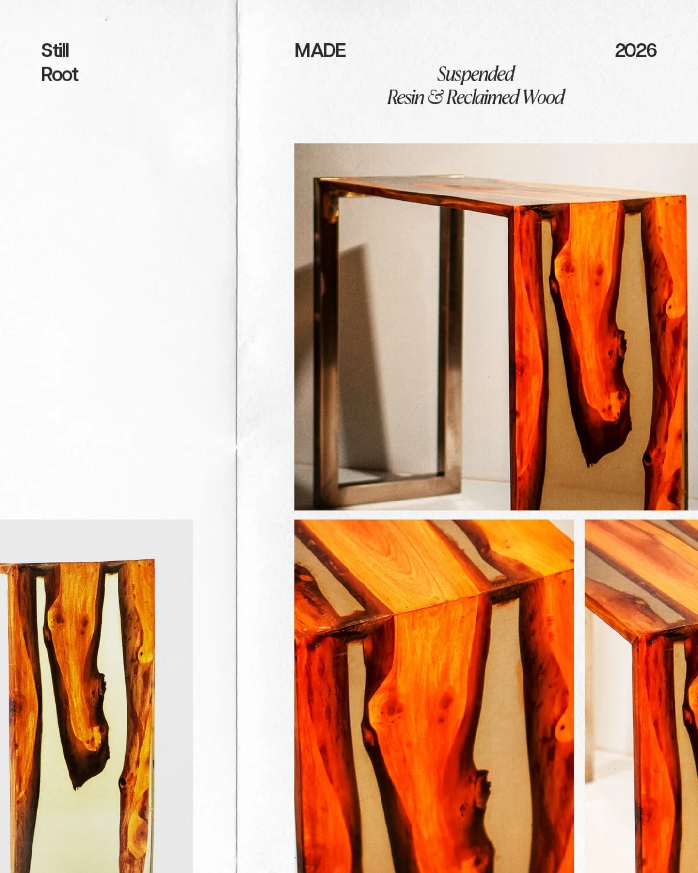 Suspended Resin & Reclaimed Wood: the console table