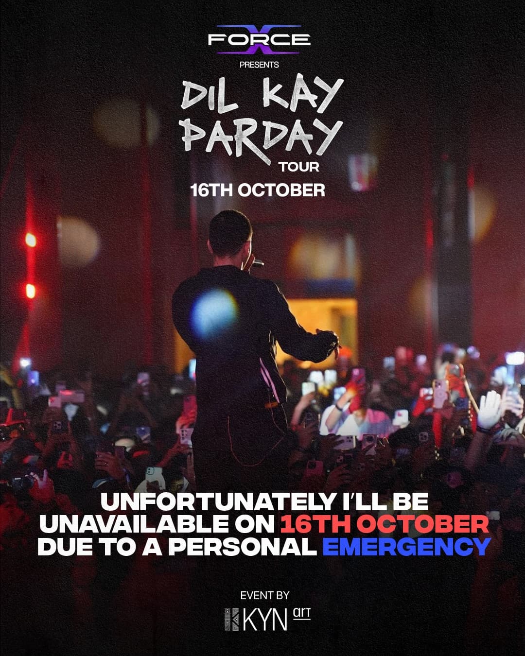 “Unfortunately I'll be unavailable on 16th October due to a personal emergency”