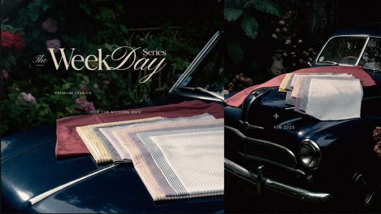 “The WeekDay Series” shoot: shirts laid on a vintage car