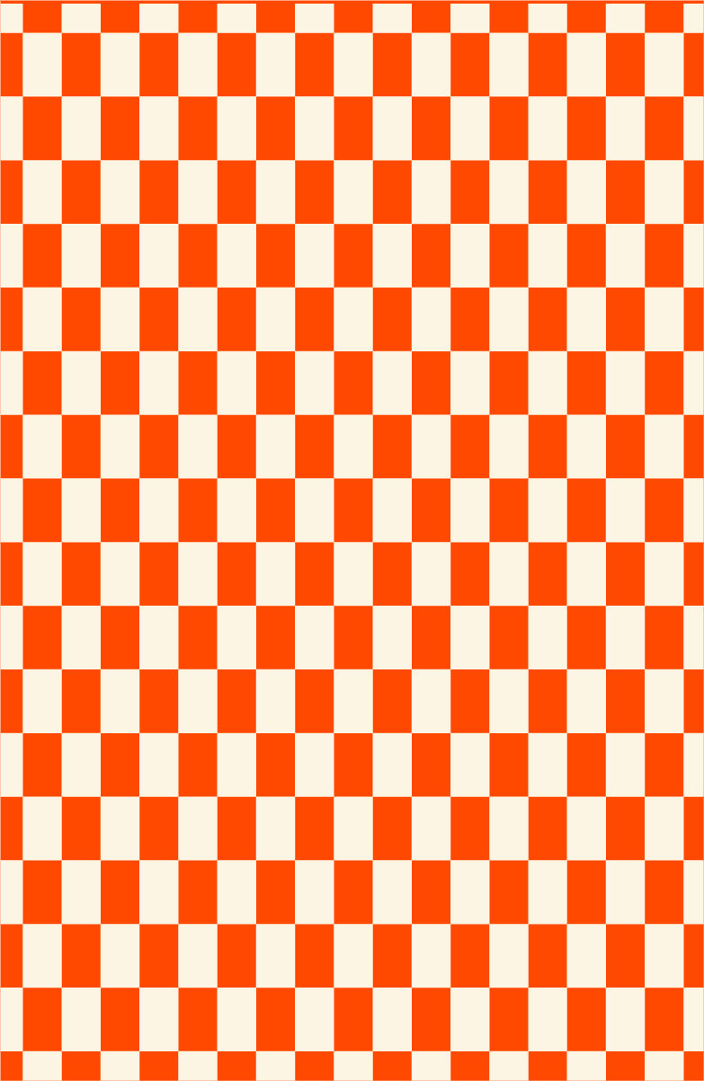 Checkerboard pattern in orange and cream