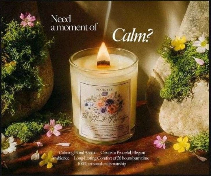 “Need a moment of calm?” candle post