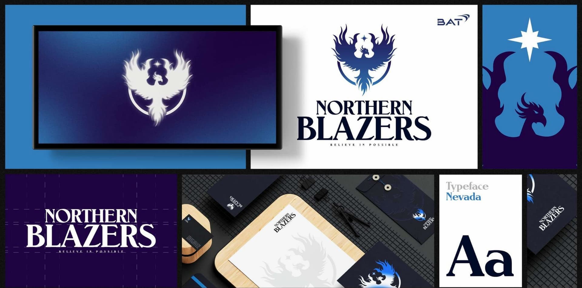 Northern Blazers brand board from the Lime portfolio